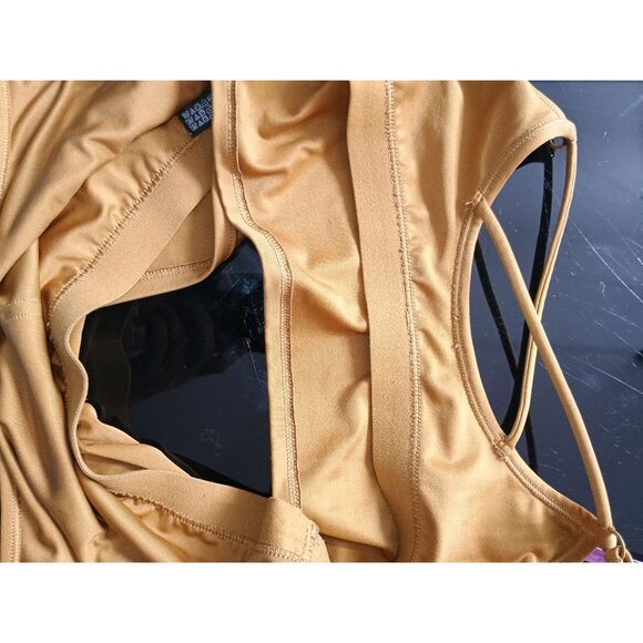 VICTORIA'S SECRET PINK Mustard Yellow  Active Crop Top XL - Picture 8 of 9